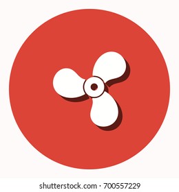 Fan vector icon with shadow. Illustration isolated for graphic and web design.