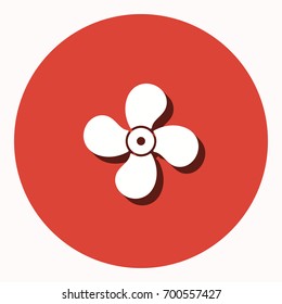 Fan vector icon with shadow. Illustration isolated for graphic and web design.