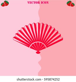 Fan vector  icon. Strawberry Background.