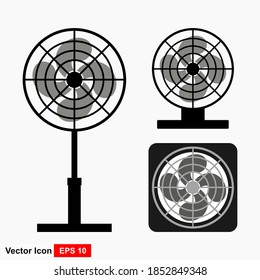 Conjunto de iconos vectoriales del ventilador. Ilustración aislada para diseño gráfico y web