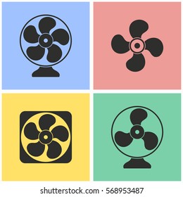 Fan vector icons set. Illustration isolated for graphic and web design.