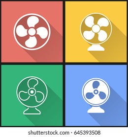 Fan vector icons set. Illustration isolated for graphic and web design.