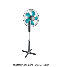 The fan. Vector illustration in cartoon style. A household appliance for cooling and air conditioning.
