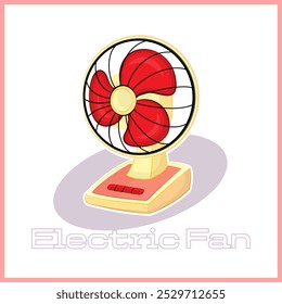 Fan Vector Illustration Clipart, Electric Fan Sticker Design, Fan Sign and Symbol, Electronic Devices Vector Collection