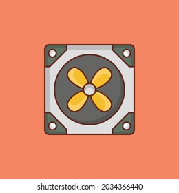 ilustración de ventilador Vector en un fondo transparente. Símbolos de calidad premium. Icono de color plano de línea vectorial para el concepto y el diseño gráfico.