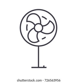 fan vector line icon, sign, illustration on background, editable strokes