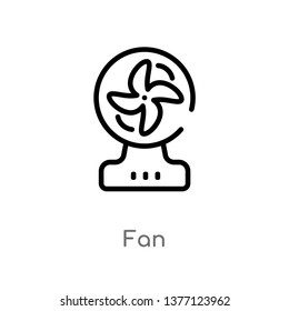 fan vector line icon. Simple element illustration. fan outline icon from smart house concept. Can be used for web and mobile