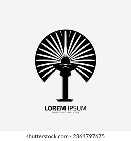 Fan vector logo Illustration of a black electric fan icon silhouette isolated on white background