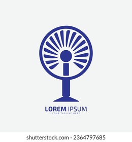 Logo del vector del ventilador Ilustración de un icono de ventilador eléctrico azul
