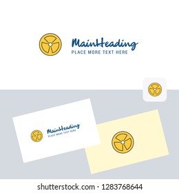 Fan vector logotype with business card template. Elegant corporate identity. - Vector