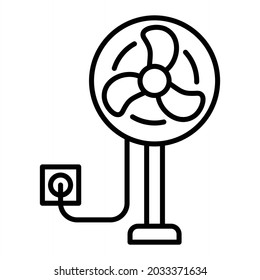 Fan Vector Outline Icon Isolated On White Background
