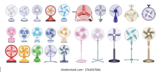 Fan vector realistic set icon. Vector illustration ventilator on white background. Isolated realistic set icon fan.