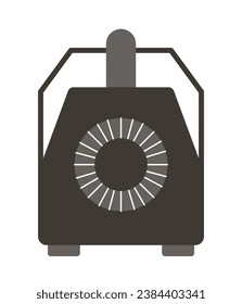 Fan ventilation system 2D cartoon object. Portable heater isolated vector item white background. Air purifier. Ventilator cooler appliance. Air conditioner technology color flat spot illustration