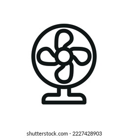 Fan ventilator isolated icon, fan air ventilation linear icon, electric blower outline vector icon with editable stroke