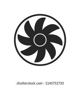 Fan, ventilator or propeller icon. Rotor symbol