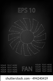 fan, white lines on a  background, air conditioning