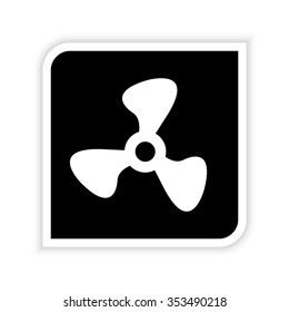 Fan  - white vector icon