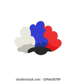 fan wig illustration. Element of fans accessory for mobile concept and web apps. Colored in Russian national flag fan wig flat can be used for web and mobile on white background