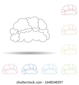 Fan wig in multi color style icon. Simple thin line, outline vector of russian fan atributs icons for ui and ux, website or mobile application