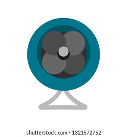 Fan wind air equipment design symbol vector icon technology. Flat propeller cooling ventilator blower accessories conditioner
