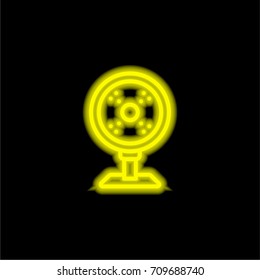 Fan yellow glowing neon ui ux icon. Glowing sign logo vector