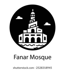 Fanar mosque icon in glyph style