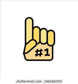 Fanatic, Finger, Foam, Sport  Flat Color Icon. Vector icon banner Template. Vector Icon Template background