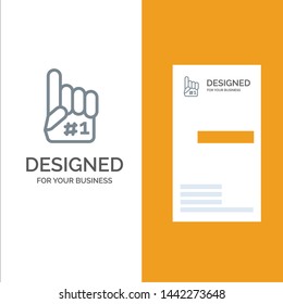 Fanatic, Finger, Foam, Sport Grey Logo Design and Business Card Template