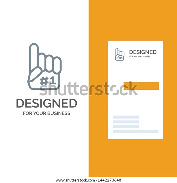 fanatic finger foam sport grey logo stock vector royalty foam finger template