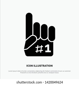 Fanatic, Finger, Foam, Sport solid Glyph Icon vector