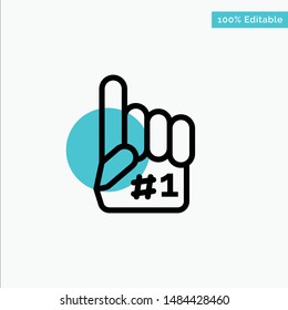 Fanatic, Finger, Foam, Sport turquoise highlight circle point Vector icon. Vector Icon Template background