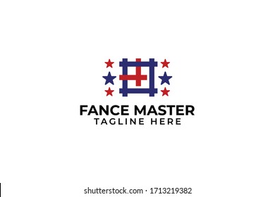 Fance master logo vector concept with simple, unique, elegant and flat styles on white background