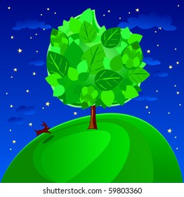 Fanciful decorative tree, vector