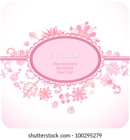 Fanciful invitation or greeting card (vector).