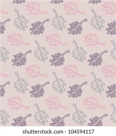 Fanciful stylized leaf seamless background. (vector)
