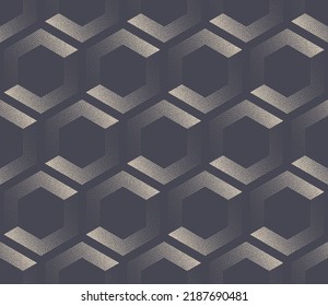 Fancy 50s 60s 70s Stipple Hexagones Motif Harmonieux Vectoriel Abstrait Arrière-Plan Vectoriel Abstrait. Structure En Peignoir De Miel Textile Design Textile Texture Graine Texture Sans Fin Fond D'Écran Gris. Illustration rétro de style mi-pierre