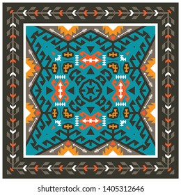Fancy abstract geometric pattern in tribal style.