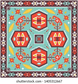 Fancy abstract geometric pattern in tribal style.