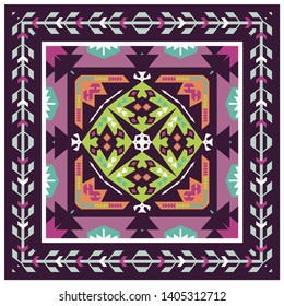 Fancy abstract geometric pattern in tribal style.