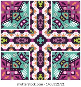 Fancy abstract geometric pattern in tribal style.