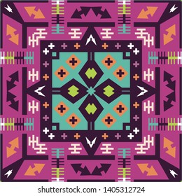 Fancy abstract geometric pattern in tribal style.
