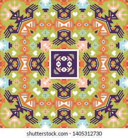 Fancy abstract geometric pattern in tribal style.