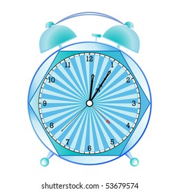 fancy alarm clock against white background, abstract vector art illustration