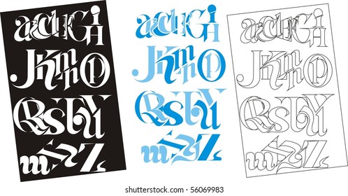 Fancy alphabet color vector illustration