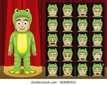 Fancy Animal Clothes Frog Costume Cartoon Emotion faces