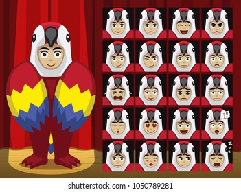 Fancy Animal Clothes Macaw Costume Cartoon Emotion faces