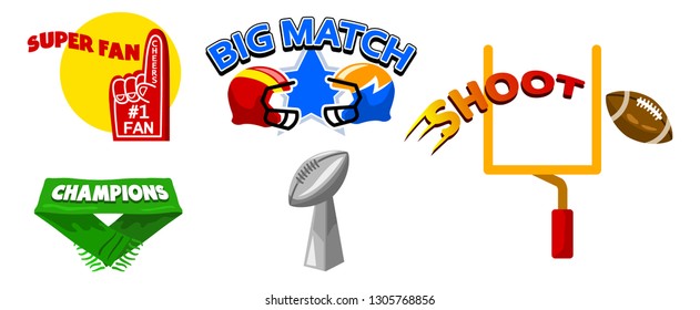 Fancy badge collection of American football theme