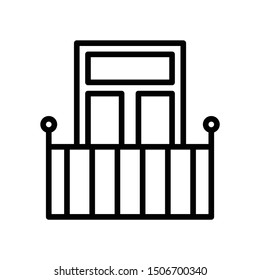 Fancy Balcony Window Vector Design Icon