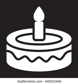 Fancy birthday cake icon, vector illustration