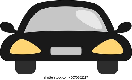 Fancy Black Car, Illustration, Vector, On A White Background.